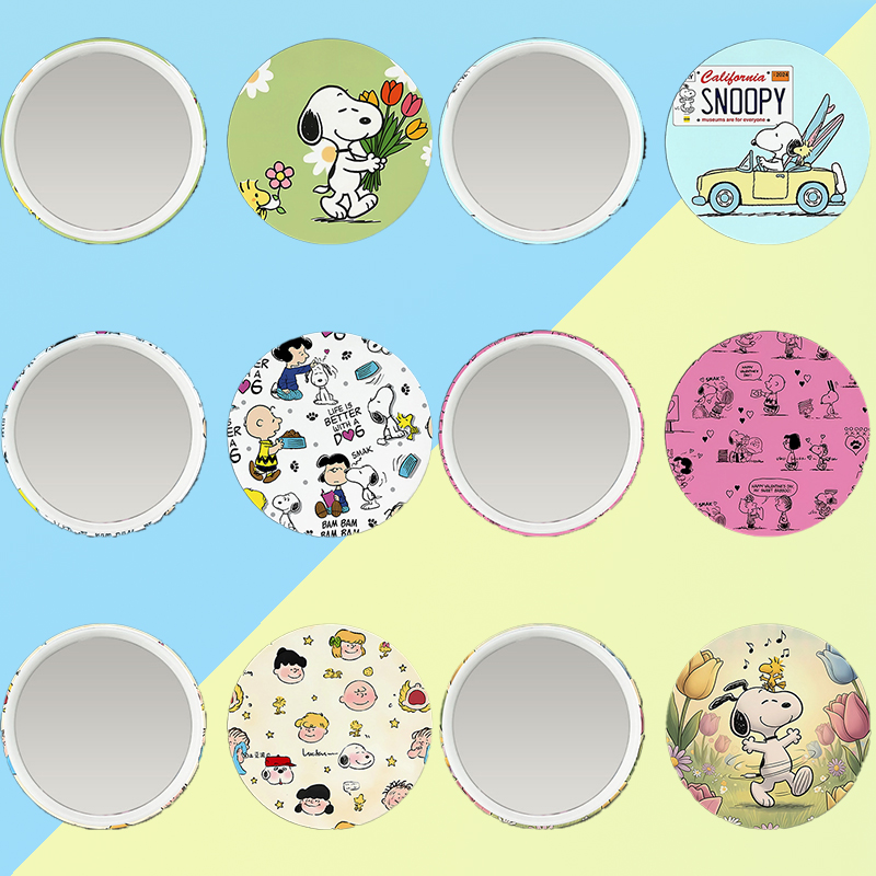 Anime Merchandise Women - 새로운 스누피 배지 거울 여성 귀여운