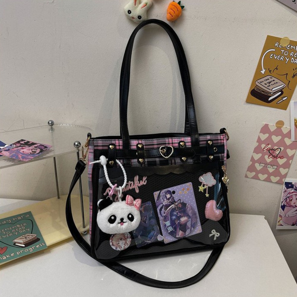 Anime Merchandise Women - Y2K 만화 애니메이션 이타백 격자무늬 대용량