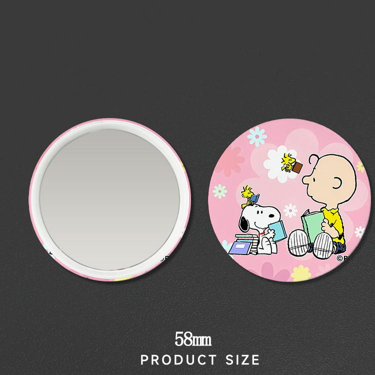 새로운 스누피 배지 거울 여성 귀여운 만화 핀 거울 여 - Anime Merchandise Women 리뷰 및 가격
