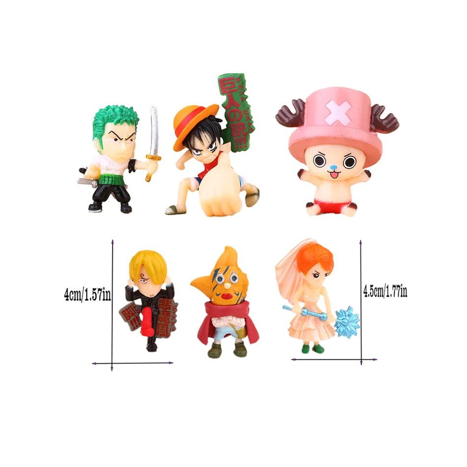 6개/세트 원피스 몽키 D. 루피 나미 우솝 산지 쵸퍼 - Zoro Anime Merchandise 리뷰 및 가격