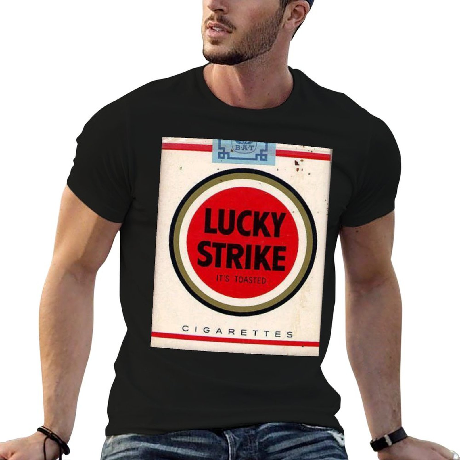 베스트 셀러 럭키 스트라이크 상품 티셔츠 남성 티셔츠  - Anime Merchandise For Men 리뷰 및 가격