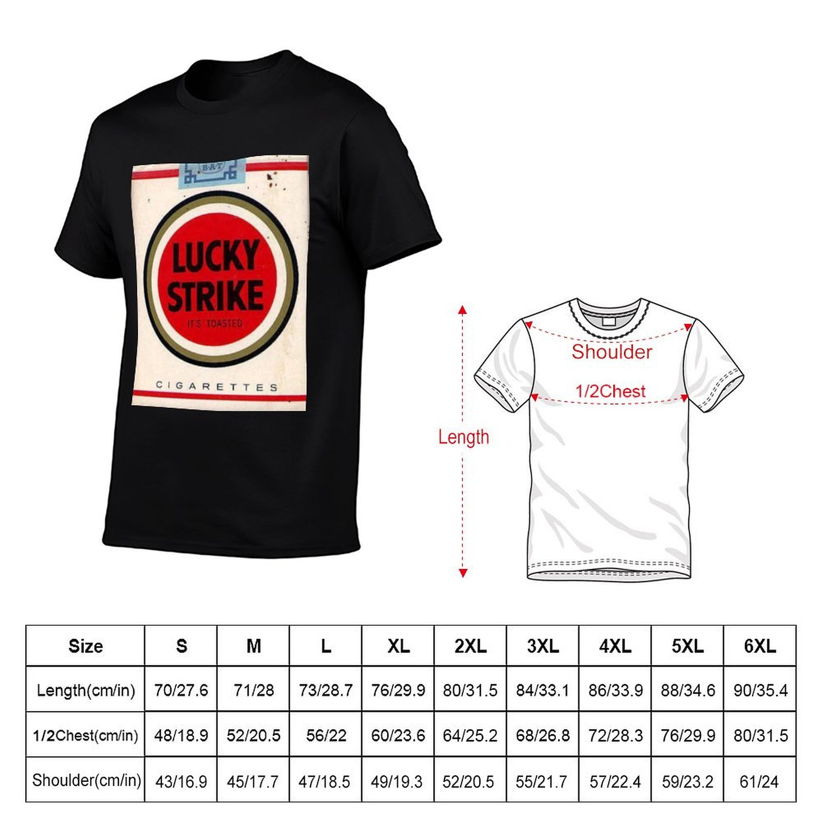 베스트 셀러 럭키 스트라이크 상품 티셔츠 남성 티셔츠  - Anime Merchandise For Men 리뷰 및 가격