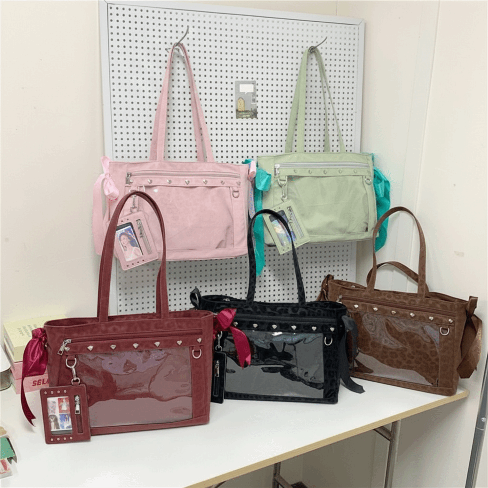하라주쿠 보우 리벳 이타백 Y2K 아이돌 굿즈 수납 P - Anime Merchandise Women 리뷰 및 가격